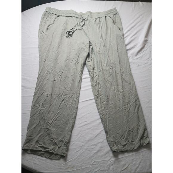Style & Co Rayon Green Pants Pull On Women Size 3X Light Weight Drawstring - Picture 1 of 4